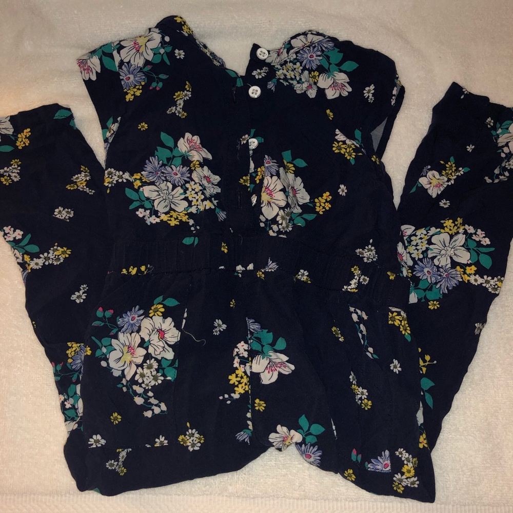 Blue Floral One piece jumpsuit
